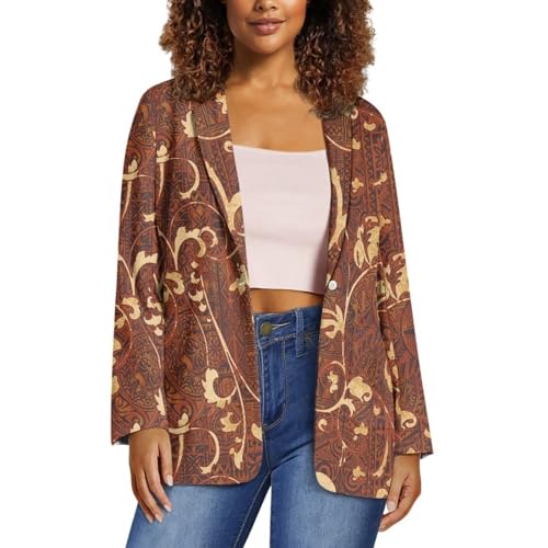 Polynesian Tapa Puletasi Samoan Puletasi Blazer for Woman Plus Size Long Sleeve Blazer Jackets with Pockets