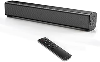 PC Soundbar, Wired and Wireless Computer Speaker Home Theater Stereo Sound Bar for PC, Desktop, Laptop, Tablet, Smartphone [RCA, AUX], Black