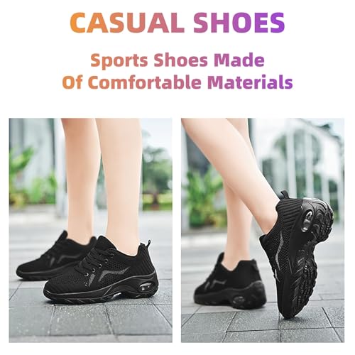 Women's Walking Shoes Arch Support Lace Up Orthopedic Sneakers Air-Cushion Breathable Knitted Mesh Tennis Shoes for Casual Comfort2