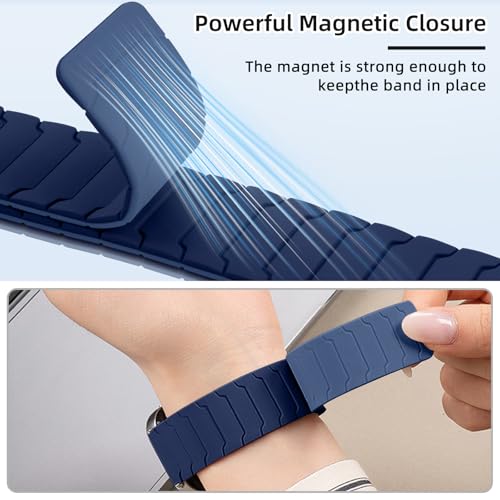 KiimLaa Silikonowy pasek kompatybilny z Xiaomi Redmi Watch 6 / Redmi Watch 5 / Watch 4, magnetyczny sportowy zamiennik dla Xiaomi band 9 pro/Xiaomi band 8 pro