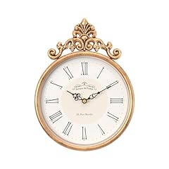 Abdurey Small French Retro Decorative Wall Clock,Antique Gold Round Vintage Style,Battery Operated photo Abdurey Small French Retro Decorative Wall Clock,Antique Gold Round Vintage Style,Battery Operated