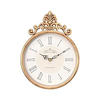 Abdurey Small French Retro Decorative Wall Clock,Antique Gold Round Vintage Style,Battery Operated Silent Boho Decor Wall Clocks for Farmhouse,Kitchen,Bathroom,Bedroom(10.3" H x 7.7" W)