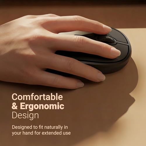 Image of Zebronics Wireless Mouse, 2.4GHz, 1200 DPI, 3 Buttons, High Precision, Comfortable & Ergonomic Design, Lightweight, Power-Saving Mode, USB Nano Receiver (Dazzle 10, Black)