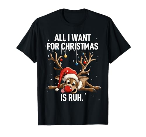 Weihnachtsshirt Herren Geschenke für Ihn Lustiges Rentier T-Shirt