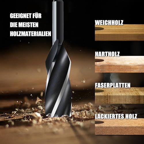 30x230mm Holzbohrer Holzschlangenbohrer für Weichholz, Hartholz mit Zentrierspitze und E 9.5 Schaft