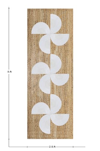 Tapis de couloir en jute pour entrée et escalier bohème beige Kilim - 4