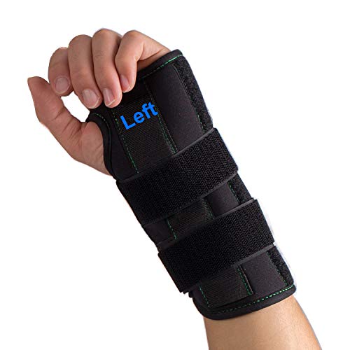 TODDOBRA Wrist Brace for Carpal Tunnel for Men Women, Adjustable Wrist Support Brace with Splints, Arm Compression Hand Support for Injuries, Wrist Pain, Sprain, Sports (Left Hand,Medium/Large)