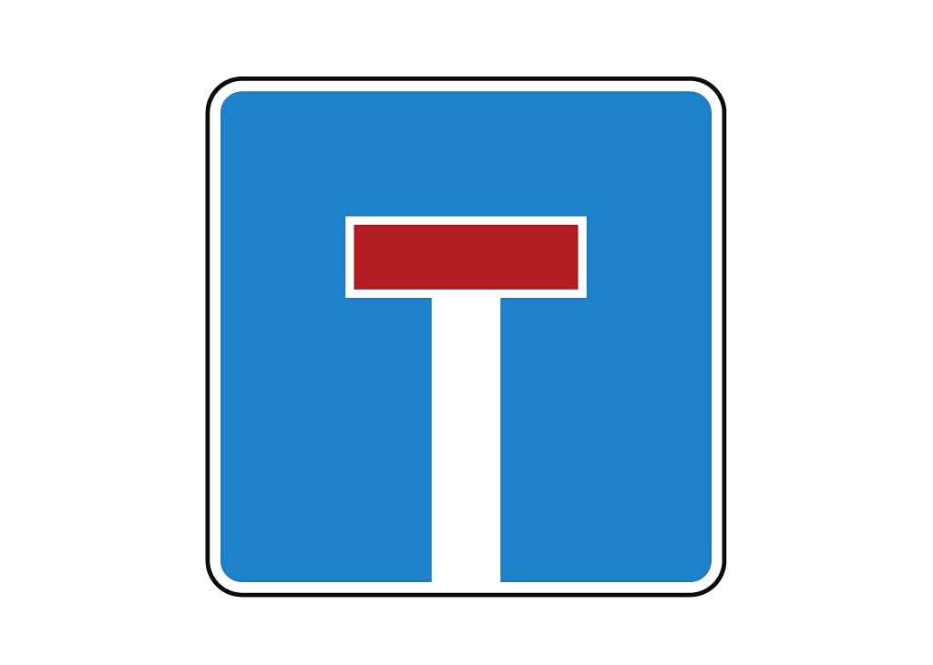 Señal de tráfico sin salida – según StVO con sello de calidad RAL – Dimensiones: 600 x 600 mm, forma plana de aluminio 2 mm, lámina RA 1A