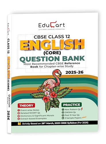 Educart CBSE Class 12 English Core Question Bank 2025-26 on new S...