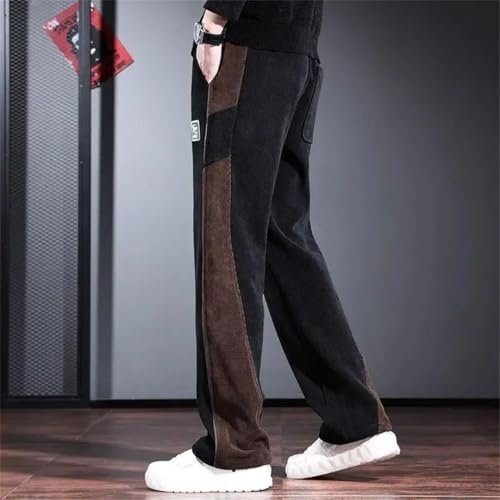 Men's Pocket Polyester Trousers Korean Style Baggy Casual Pants2