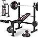 Price comparison product image OPPSDECOR Standard Weight Bench Set with Squat Rack, 600LBS Adjustable Bench Press Set with Leg Extension and Leg Curl, Foldable Flat Incline Decline Workout Bench for Home Gym Full Body Training