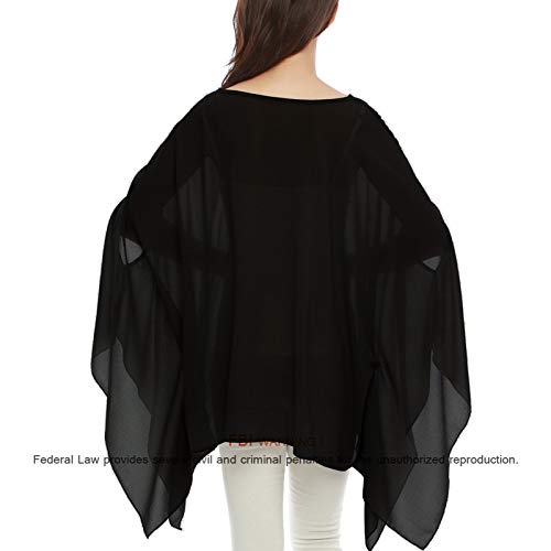 Max Hsuan Womens Ladies Baggy Oversize Plus Size Batwing Tunic Top Blouse Floral Chiffon Kaftan