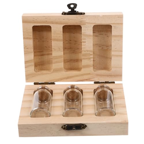 Fetal Hair Storage Box Adorable Wooden Keepsake Organizer for Teeth Hair Memorabilia Includes Storage Bottles Safe and for Newborn