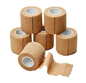 Nisco care Cohesive Wrap Bandage,Brown Athletic Tape for Wrist, Ankle, Hand, 2 INCH (5cm* 4.5M) 1