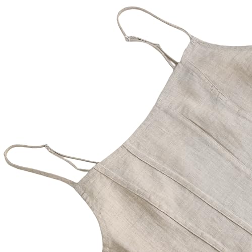 Bustier en pur lin Amazhiyu top court d'été à lacets chic - 3
