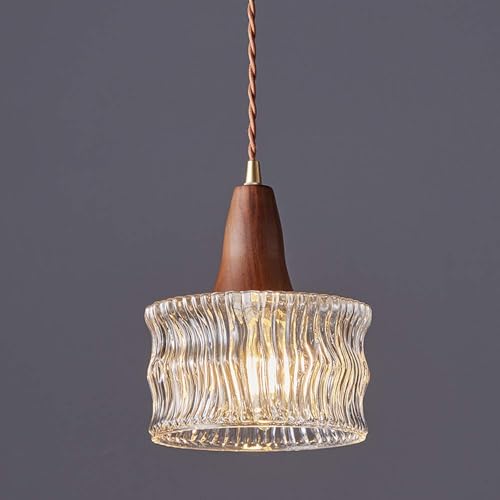 Lustre créatif moderne et suspension E27 en bois pour chambre et salon