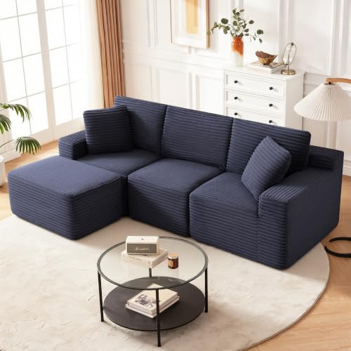 Image of Modular Sectional Sofa, Dark Gray Boneless Couch for Apartment