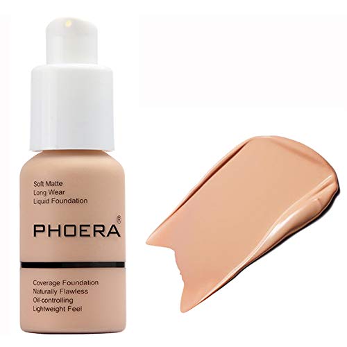 30Ml Phoera Foundation Full Coverage Foundation Flawless Concealer Foundation Matte Oil Control Concealer Long Lasting Moisturizing Base Liquid Cover Cream Colour Changing Foundation For Women&Girls #TOP17