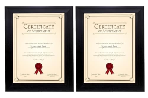 Image of A4 Size Photo Frame For wall hanging set of 2 Black Picture Frame For Home and Office Decoration also 8x12 inch