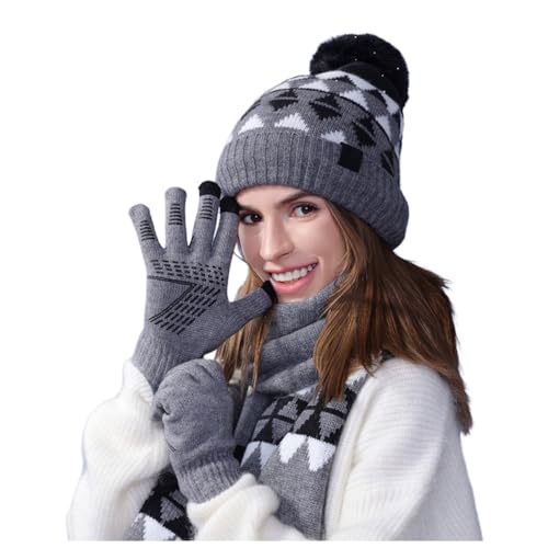 Ensemble chaud d'hiver tricoté pour femme de qualité supérieure en maille