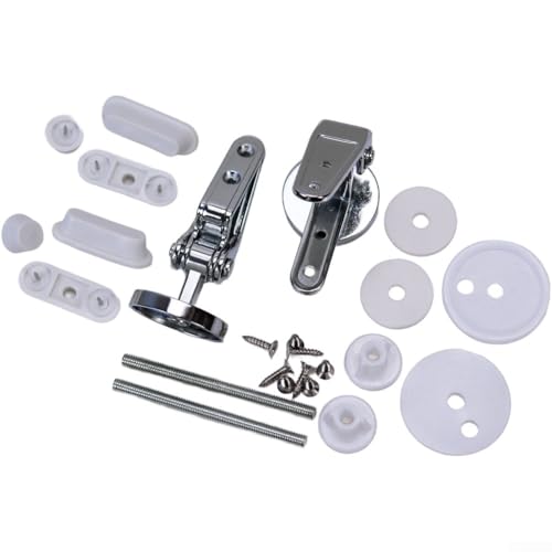 Duckbill WC Seat Hinge Set, Replacement Toilet Seat Mounting Hardware Brackets For Bathroom Lavatory Seat Replacement