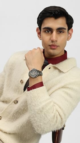 Image of Seiko Analog Black Dial Men's Watch-SSC573P1 Stainless Steel, Black Strap