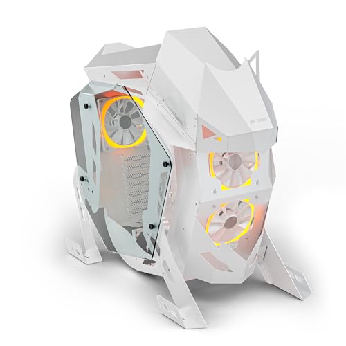 Image of Ant Esports Cypher G5 Mid-Tower ATX Computer Case /Gaming Cabinet - White | Support, Micro-ATX, Mini-ITX | Pre-Installed 5 ARGB-PWM Remote Controlled Fans