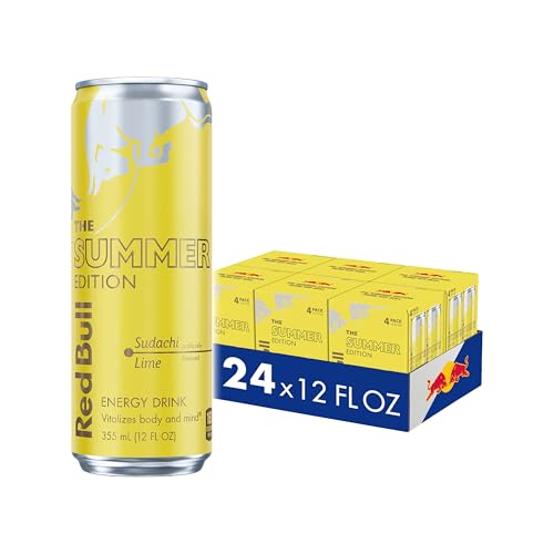 Image of Red Bull Summer Edition Sudachi Lime Energy Drink, with 114mg Caffeine plus Taurine & B Vitamins, 12 Fl Oz, 6 Packs of 4 Cans (Pack of 24)