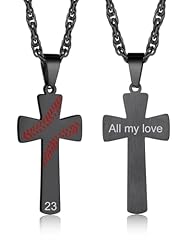 Baseball Pattern Cross-Black