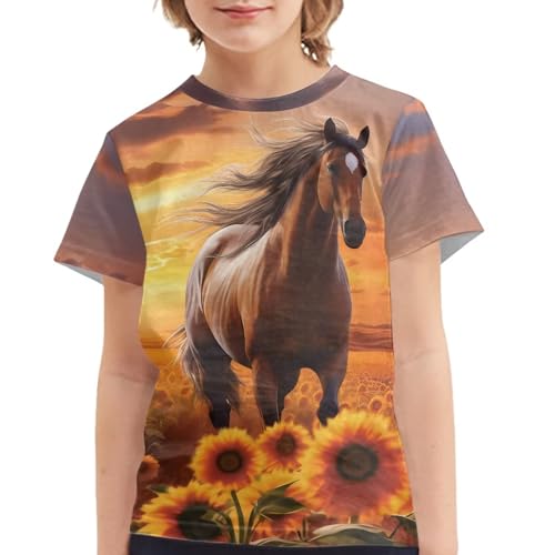 Image of JEOCODY Boys Girls Graphic Tees Funny 3D Printed Short Sleeve T-Shirts 3-16T