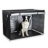 Xosjska 48Inch Wire Dog Crate Cover Durable Oxford Fabric Dog Kennel Cover Small-Dog Cage-Cover Soundproof Waterproof Sunshade for 1/2/3 Door-Dogs Cage. (48" L x 30" W x 33" H,Black, Only Covers)