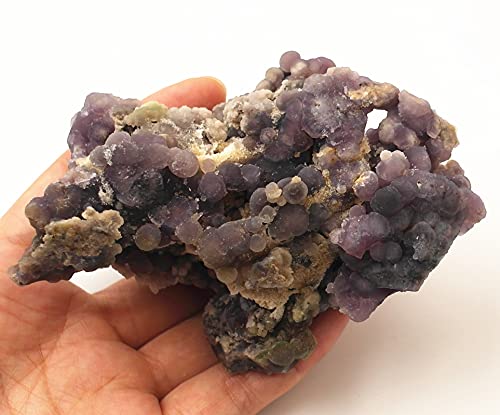 Pounique 10.6 OZ Natural Grape Agate Chalcedony Purple Botryoidal Indonesia Quartz Mineral Specimen