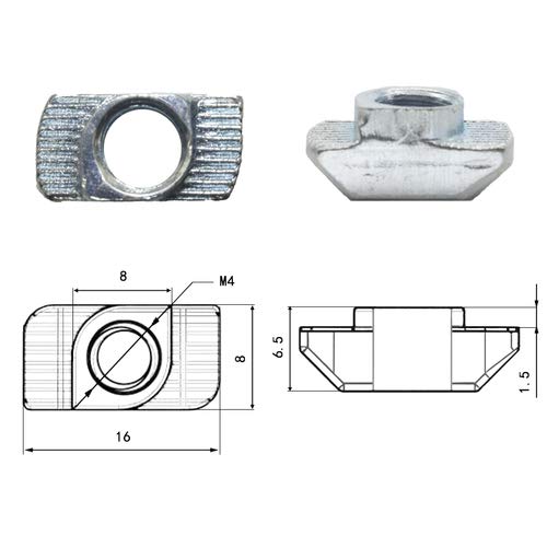 50 Stk.Hammermutter Nut 8 M4 B-Typ