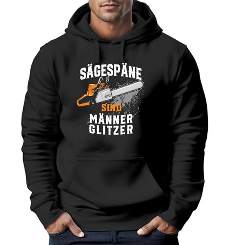 Neverless® Hoodie - Sudadera para hombre, diseño de serrín para hombre, diseño de sierra, estilo urbano, Hombre Brillo Negro, L