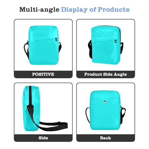 messenger bag Crossbody Bags For Women Small Everyday Purses Adjustable Strap for outdoor sports outdoor sports- Solid Color Pure Cyan Plain Aqua4