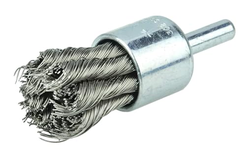 Image of Weiler 36287 Wolverine 3 /4 inch Knot Wire End Brush, .014 inchStainless Steel Fill, 1 /4 inch Stem, Made in the USA (Pack of 10)