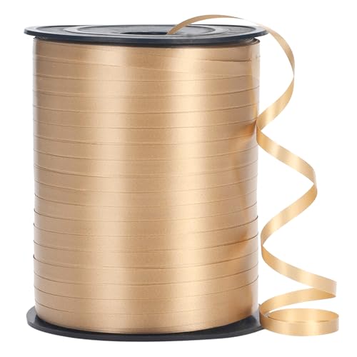 MOTYAWN 500 Yard Gold Curling Ribbon 3/16 Thin Balloon Ribbon String Ideal for Gift Wrapping Birthday Balloons Christmas New Year and Special Occasions Decor