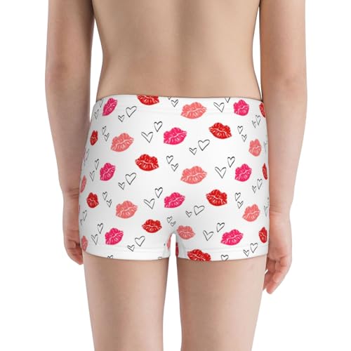 Boys' Cotton Boxer Brief Soft Underwear-Red Lips 13