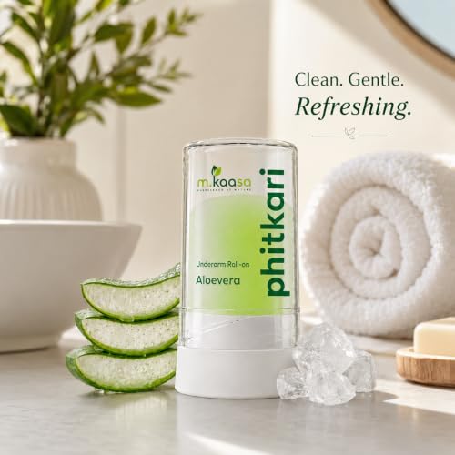 Image of Phitkari Underarms Roll-On Stick with Aloe Vera | Alum Infused Crystal Deodorant | Long Lasting Odour Protection | Fragrance Free | Non Sticky | Gentle on Sensitive Skin | Unisex 80 gm (PACK OF 1)