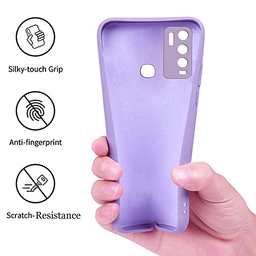 Image of A rtistque Liquid TPU Silicone Matte Shockproof Flexible with Camera Protection Soft Back Cover Case for Vivo Y50 / Vivo Y30 - Purple