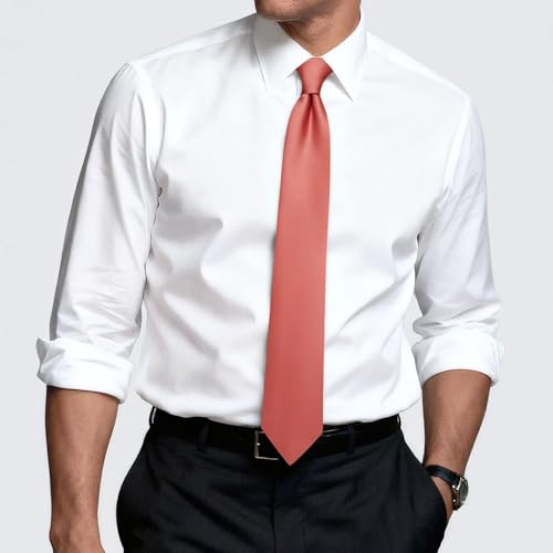 Image of Hi-Tie Men's Extra Long Solid Satin Tie Set 63 Inch /70 Inch Formal Necktie