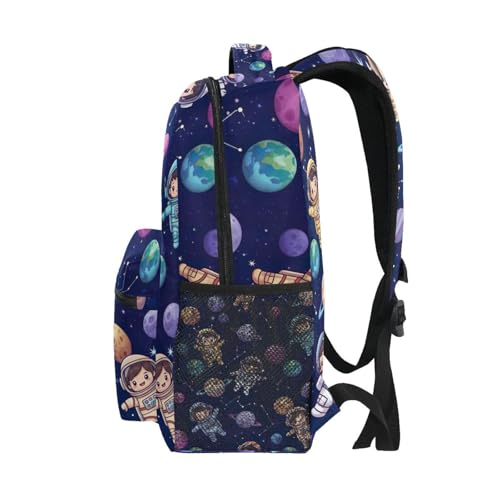 Girl Bookbag, Cute Astronauts Space Kids Travel Backpack, Kids Back to School Supplies, Ideal for Ages 6–144