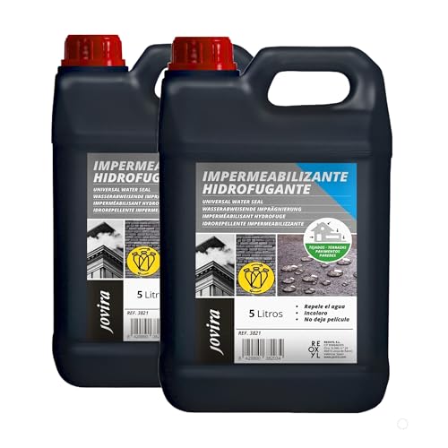 JOVIRA PINTURASImpermeabilizzante Trasparente 10 L | Impermeabilizzazione Invisibile, Nessuna Generazione di Film, Protezione Totale su Facciate, Cemento, Terrazze, Tetti (10 Litres,) B-02