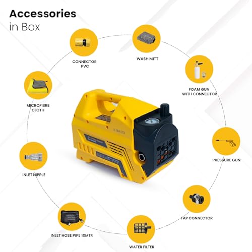 Image of SPEED FLOW High Pressure Washer SF-PW160 Premium, 2300W Motor, 160 Bar, 11LPM, 10m Hose, Adjustable Pressure, 1L Foam Bottle, Auto Stop, Low Noise, for Car, Bike & Home Cleaning