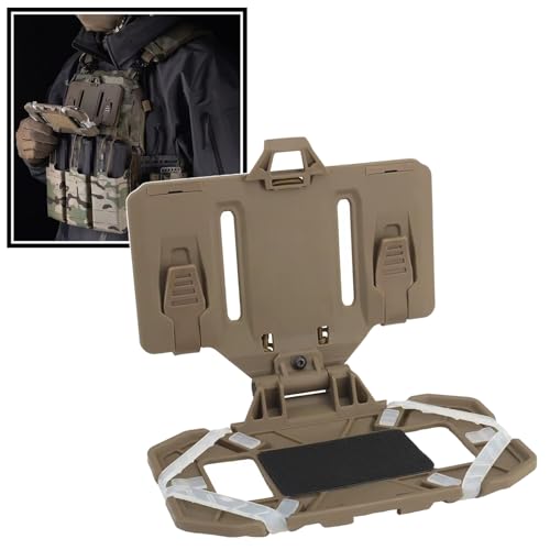 Tactical Molle Folded Navigation Board Phone Map Holder Hunting Accessories Flip Lite Airsoft Chest Rig Universal(Brown)