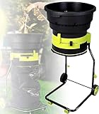 HaiZethonic Elektro Seilhäcksler,Gartenhäcksler Ohne Messer,Einstellbare Partikelgröße,8000rpm Häcksler,Trichterdurchmesser 54cm,überhitzungsschutz,Für Gartenlaub,Hofreinigung 50mpowercord