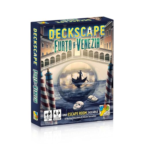 dV Giochi - Deckscape-Robo en Venecia-Una Escape Room de Bolsillo Edición Italiana, Multicolor, DVG4479, de 12 a 99 años