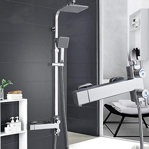 Robinet thermostatique douche baignoire avec mitigeur de salle de bain chromé