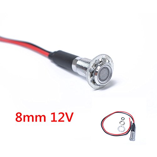 elegantstunning 8mm 12V LED Metal Indicator Modified Waterproof