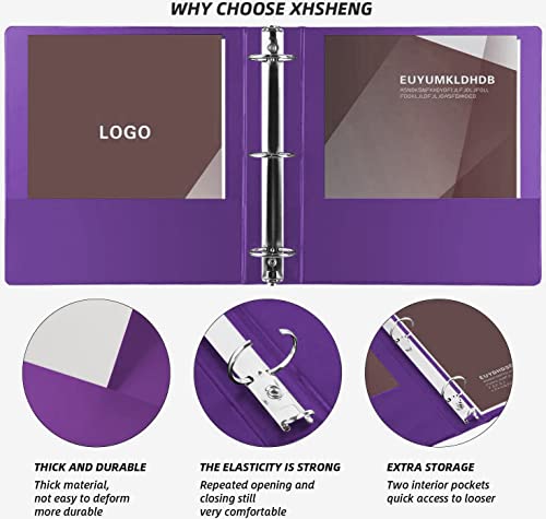 2 Inch 3 Ring Binders,Multicolor Customizable Round Ring Binder For School,Office,Home,Purple/Pink/Blue/Green,4 Pack #TOP4